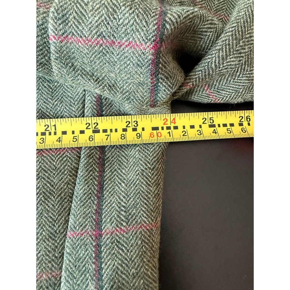 Samuel Windsor Mens 48R Green Herringbone Wool Windowpane Blazer Jacket J9W11B - Picture 9 of 16